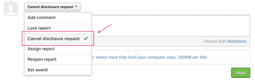 cancel disclosure request